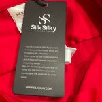 NWT RED SILK SILKY LONG SLEEVED BLOUSE/PAJAMA TOP Size XL Photo 8