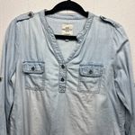 DAL Sun Washed Western Cottagecore Cowgirl Cotton Womens Henley Shirt Size Large Photo 2
