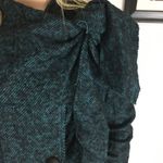 Piazza Sempione  Teal Tweed‎ Neck Tie Cropped Wool Jacket Italy 40 Photo 1