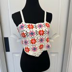 Altar'd State Altar’d State Crochet Patterned Knit Crop Top Open Stitch Sweater NWOT Photo 1