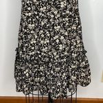 SheIn Floral Short Sleeve Dress with Ruffle Hem- Black and White- Size Medium Photo 2