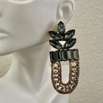 Bebe Gray rhinestone and gold tone statement earrings Photo 2