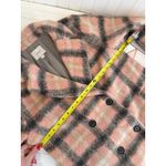Loft NWOT  Plaid Double Breasted Coat Pink Gray Wool Blend Gorpcore Outdoor Sz M Photo 5
