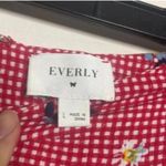 Everly ✅ Red Gingham and Floral Print Mini Skirt Tie Front Belt Cottage Photo 4