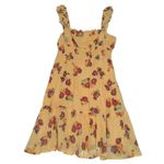 Urban Outfitters  Festival Ruffle Floral Yellow Mini Dress Womens Small Sundress Photo 1