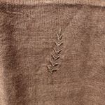 Linen Maxi Dress 12 Sleeveless Brown Embroidered Floral Summer Slit‎ Photo 4