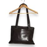 Perlina ‎ Dark Brown Soft Leather Tote Bag Laptop Business Shoulder Handbag Photo 1