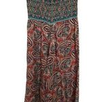Belle France Paisley Palazzo Cropped Pants Size M Wide Leg Boho Made in Italy Red Size M Photo 0