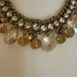 Loft Ann Taylor Charmed Crystal Gold Rhinestone Necklace Statement Piece Photo 1