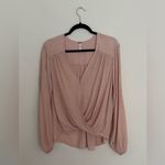 Free People  Light Pink Wrap Blouse Photo 4