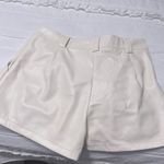 Hemline Hausen Lyra Faux Leather Shorts in Cream Photo 2