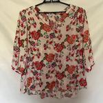 Rose + Olive Floral Boho Women Top 1X Smocking Cottage Spring Soft Girl Peasant Photo 14