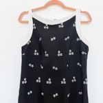 VTG 90s Giorgio Fiorlini Womens Dress Sz 10 Black Floral Minimalist Dark Cottage Photo 2