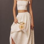 Hutch  Tie-Strap Crop Top‎ & Midi Skirt Brocade ivory Set Photo 0