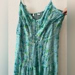 ASTR New  Revolve Tazia Floral Button‎ Tiered Maxi Blue Dress Size Large Photo 4