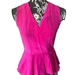 Shoshanna  silk top blouse sleeveless hot pink size 2 ruffle bottom womens Photo 0