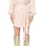 NWT AFRM Light Blush Mini Wrap Dress Photo 0