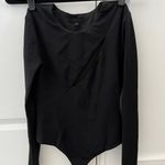 H:ours Revolve  Black Long sleeve Bodysuit with Slit in front Photo 0
