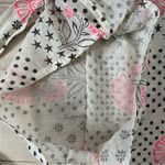 Free People  White Pink Floral Cotton Beach Tote Bag Photo 4