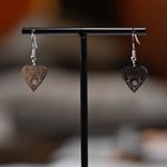 Silver Heart Earrings with Celestial Cutout Design Planchette Ouija witchy Boho Photo 1