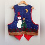 Source Unknown Vintage‎ Christmas Vest 90's with Santa Claus Noel Snowman Photo 1