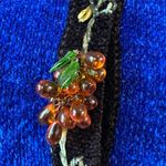 Vintage That Sweater Chenille Glass Beaded Grapes Embellished Cardigan Sweater Blue Size M Photo 6