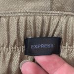 EXPRESS New Women’s Cargo Tie Waist Cropped Pants Mustard Satin Sheen Sz 0 Short Photo 8