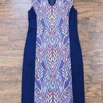 Anthropologie HD in Paris •  Cleo jacquard sheath dress blue ponte knit stretch Photo 3