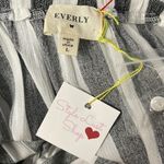 Everly Grey Striped Off Shoulder Dress Photo 5