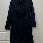 Victor Alfaro Collective Navy Blue Twill Double Breasted Coat Size Small $585 Photo 1