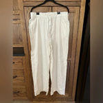 Lane Bryant NWT | Soft Linen Blend Wide Leg Pant in White Cream Flowy Beachy 14 Photo 2
