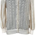 Lurex Cream/Metallic Gold Knit Cable Cardigan Photo 2