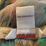 Sundance Cream Pink Teal Yellow Abstract Print Ruffle Front Silk Blouse Large‎ Photo 8