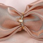 Boutique NEW Beautiful Chevron Opal Synthetic Diamond Ring, Pretty Pearl Ring, Size 6 Photo 2