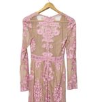 For Love & Lemons NWT Sheer Embroidered Maxi Dress Pink Nude Size Small Boho Photo 4