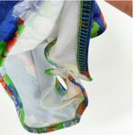 ZARA Womens One Shoulder Bodysuit Floral Green Blue Small Photo 3