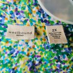 Westbound  2X Pastel Dot Floral Button Down Blouse Photo 2