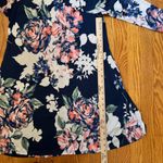 Annabelle Womens Floral 3/4 Sleeve Dress with Ruffled Shoulders & Pockets Size S Blue Photo 9