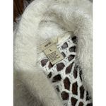 escio Size L Long Knit Vest Ivory With Crochet Back Panel & Asymmetric Hem White Size L Photo 5