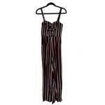 Flynn Skye  Revolve Jade Burgundy Striped Boho Festival Jumpsuit Small Photo 2