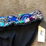 Kenneth Cole NEW NWT REACTION Sash Hipster Bikini Bottom Paisley Black Blue M Photo 7