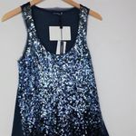 Magaschoni NEW Sequin Tank Top, Silk/wool blend, Blue, M Photo 5