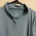 Title Nine  Slate Blue Super Soft Funnel Neck Cinch Side Pull Over Top Medium Photo 2