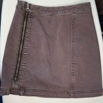 Free People  Black Zip Up Denim Pencil  Mini Skirt Photo 2