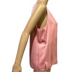 Donna Karan Pink Charmeuse Textured Sleeveless V Neck Lined Blouse Top Medium Photo 5