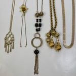 Source Unknown Gold Tone Lot Set of 5 Costume Jewelry Necklaces Bundle Photo 1