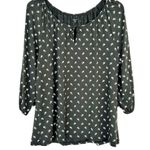 Garnet Hill Tencel Green Floral Artist Top Peasant Blouse Sz M Photo 4