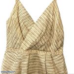 Axara Paris Linen Blend Faux Wrap Mini Cocktail Dress Size8 EU40 Metallic Thread Size 8 Photo 4