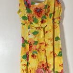 Jams World  Women’s XS Tropical Floral Fish Slip Camisole Dress Hawaii Boho Belt Photo 2