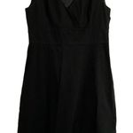 Spense Black Dress Side Zipper V Photo 0